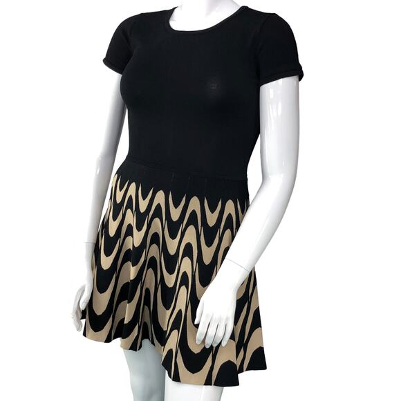 Parker Womens Size M Delaney Dress Knit Fit and Flare Mod Retro Sweater Flounce - Picture 1 of 16